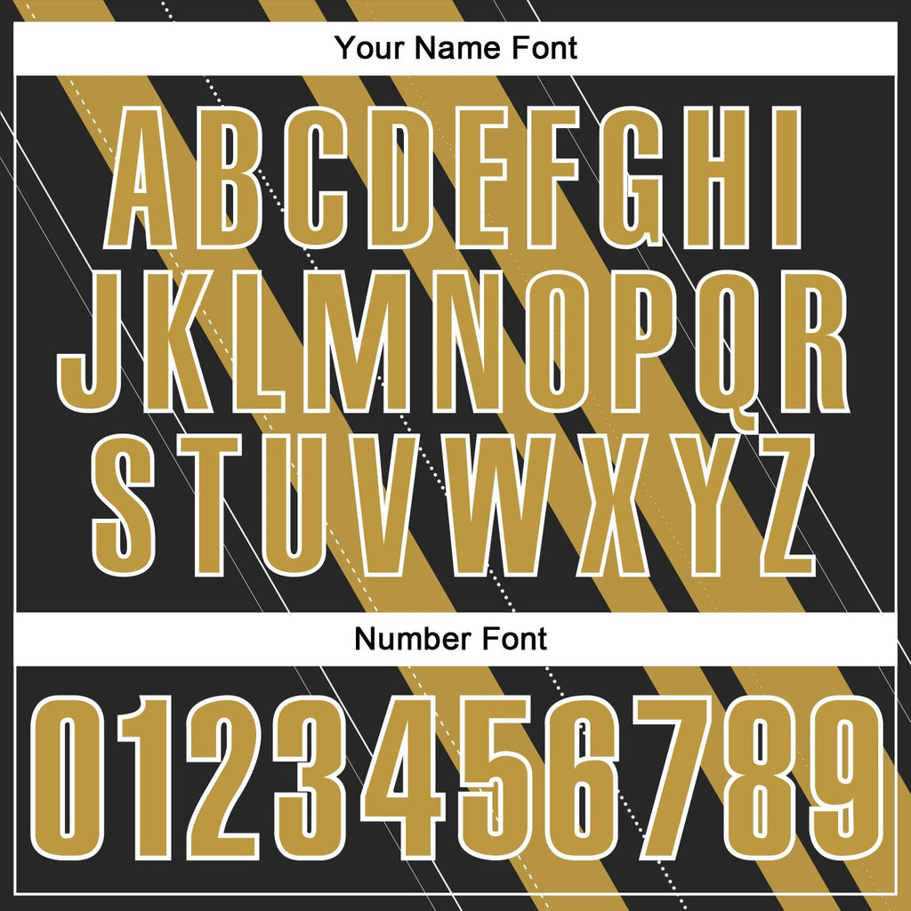 Custom Black Old Gold-White 3D Bowling Line Shape Performance Polo Shirt photo 5
