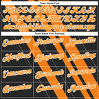 Custom Black Bay Orange-White 3D Bowling Line Shape Performance Polo Shirt photo 4