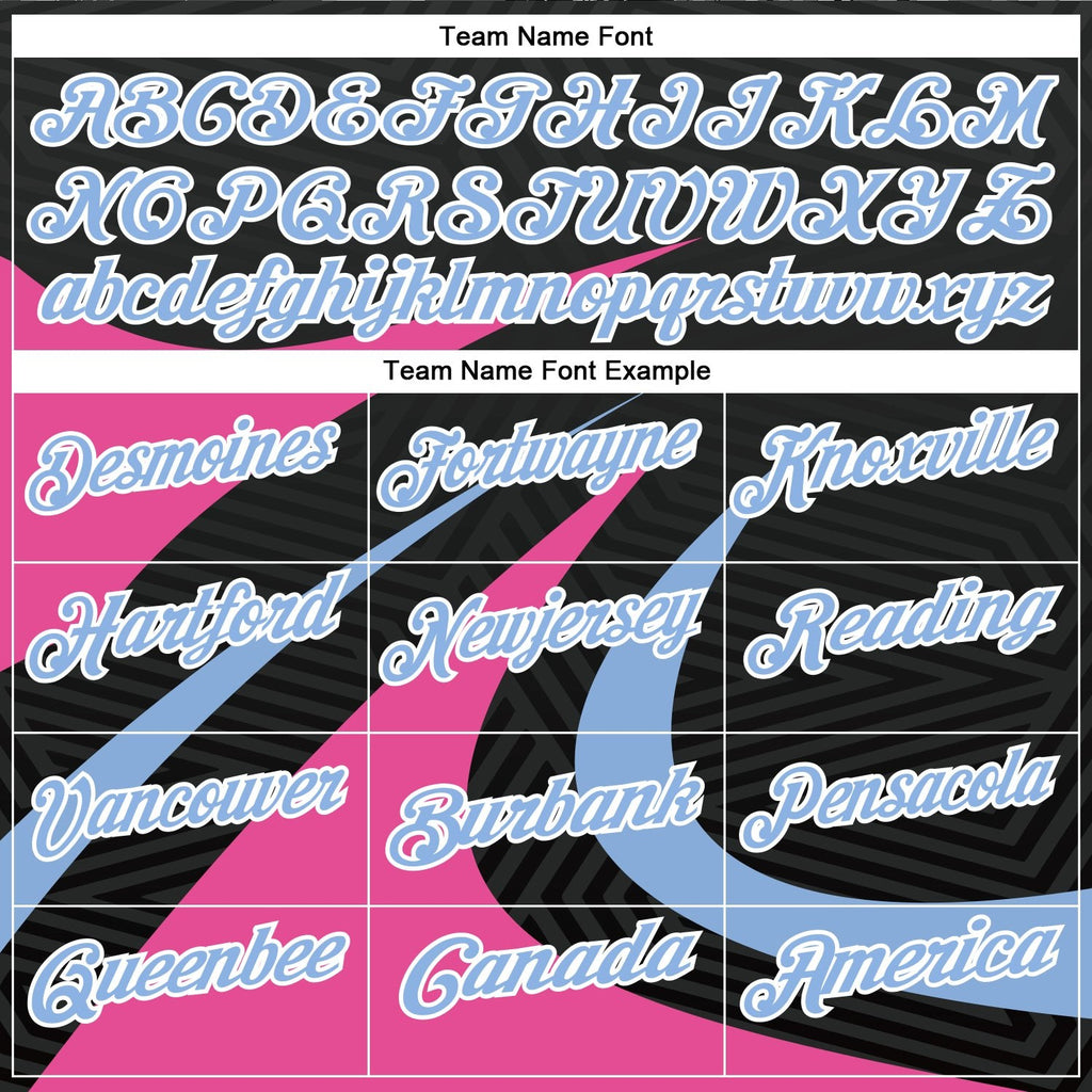 Custom Black Light Blue-Pink 3D Bowling Geometric Shape Performance Polo Shirt photo 4