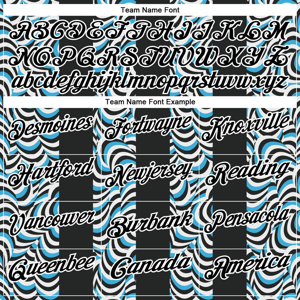 Custom Black Sky Blue-White 3D Bowling Geometric Shape Performance Polo Shirt photo 3