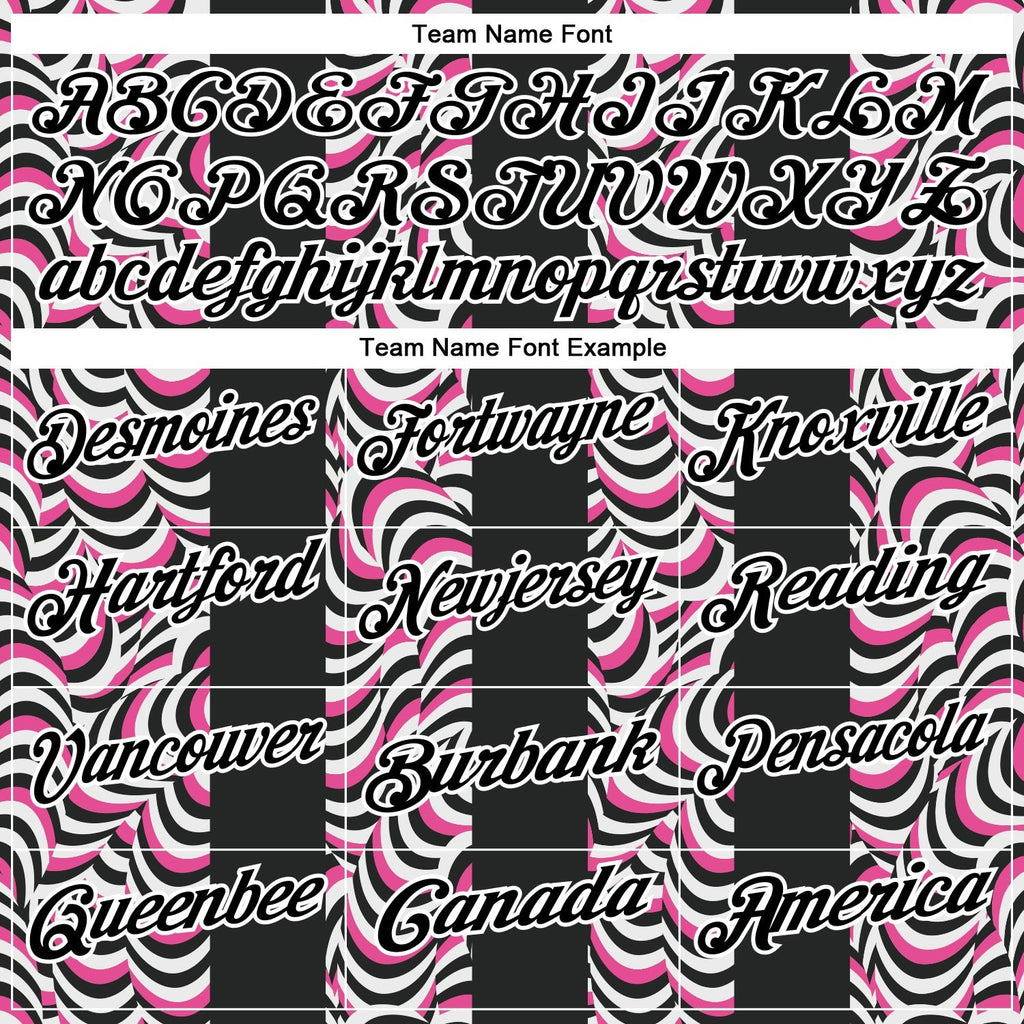 Custom Black Pink-White 3D Bowling Geometric Shape Performance Polo Shirt photo 3