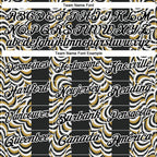 Custom Black Old Gold-White 3D Bowling Geometric Shape Performance Polo Shirt photo 3