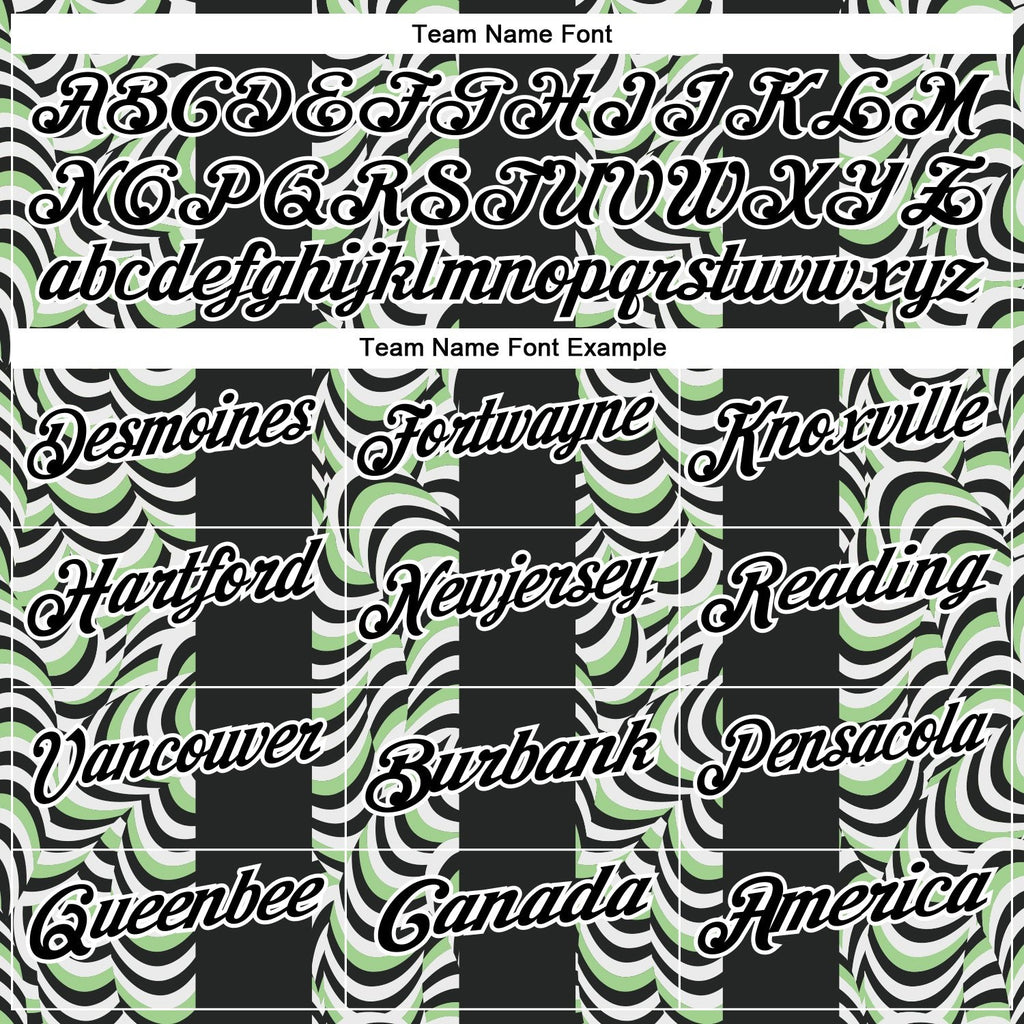 Custom Black Pea Green-White 3D Bowling Geometric Shape Performance Polo Shirt photo 3