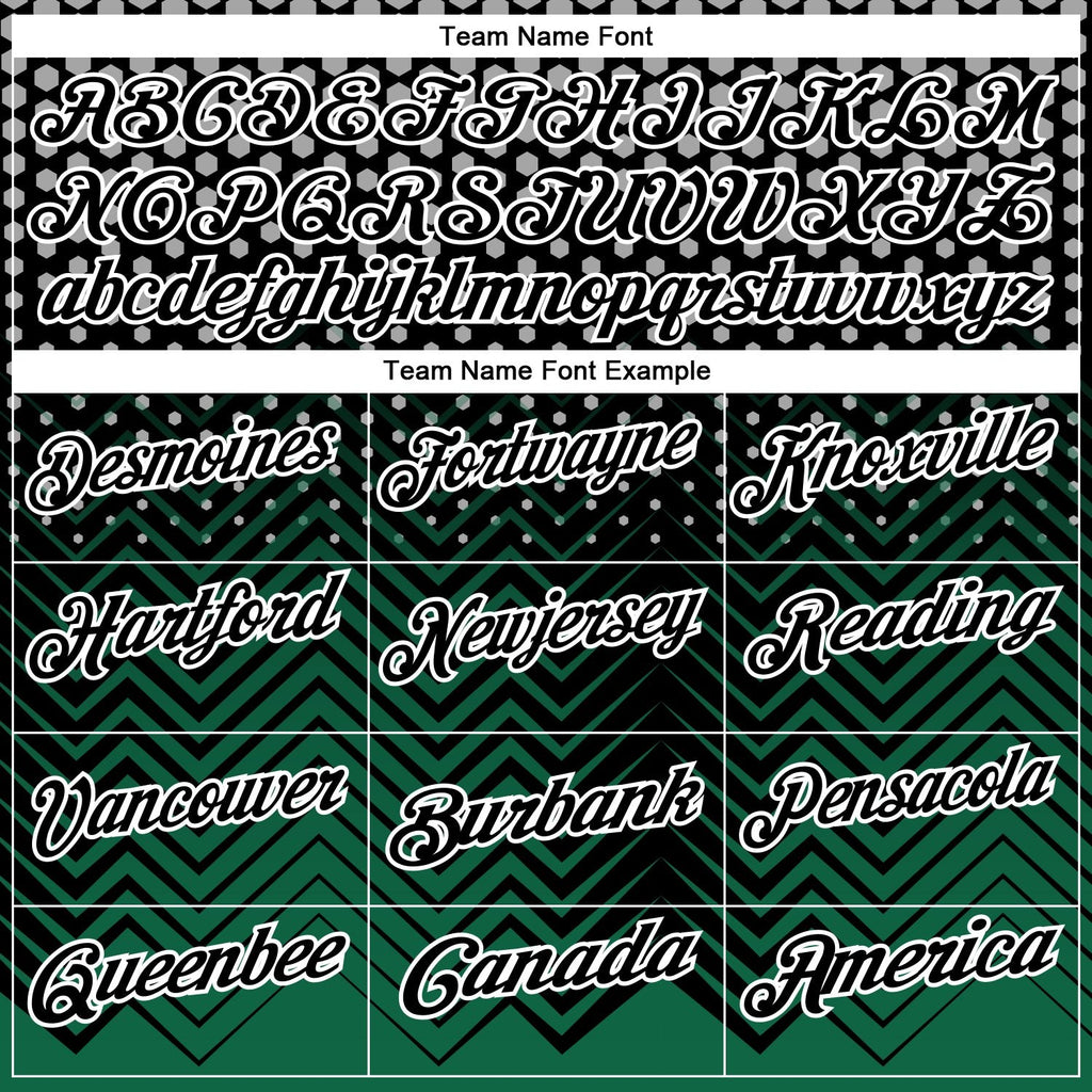 Custom Black Kelly Green-Gray 3D Bowling Geometric Shape Performance Polo Shirt photo 3