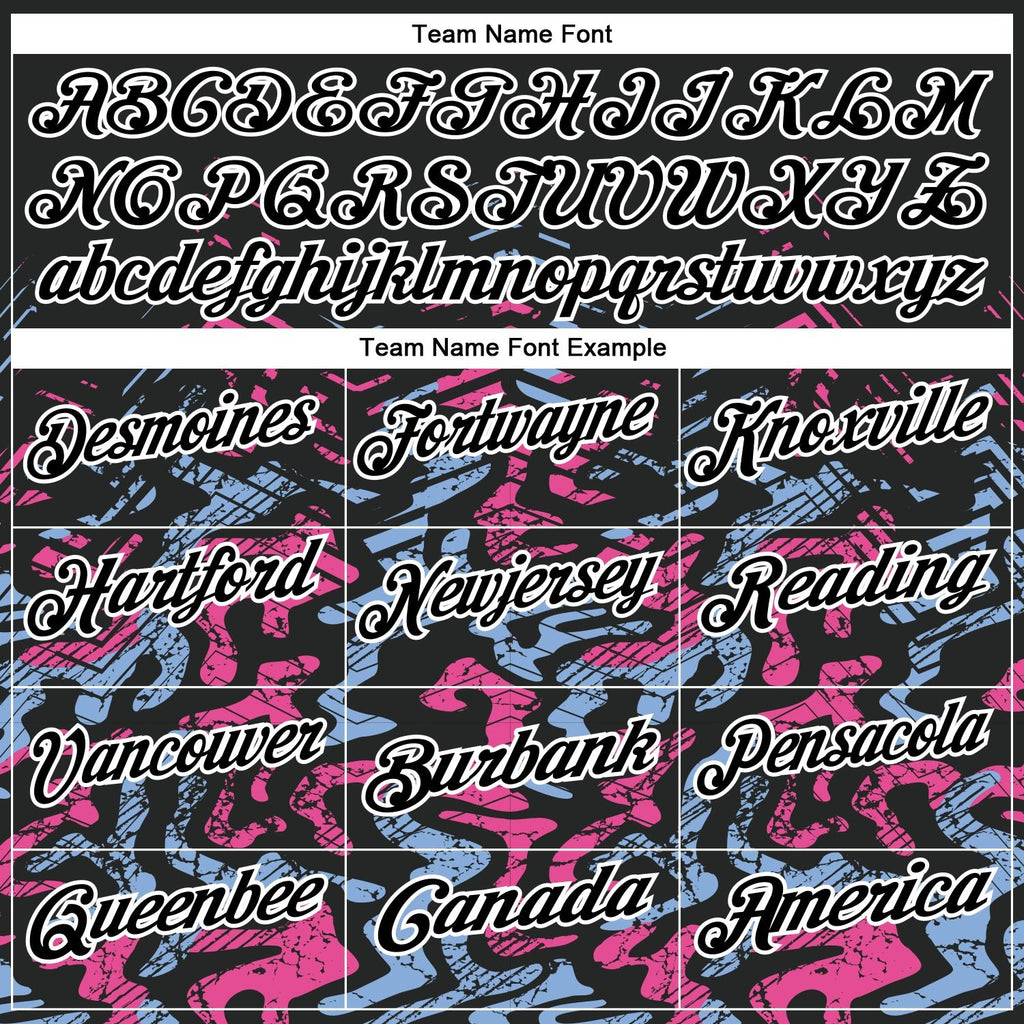 Custom Black Light Blue-Pink 3D Bowling Abstract Grunge Art Performance Polo Shirt photo 4