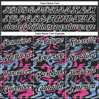 Custom Black Light Blue-Pink 3D Bowling Abstract Grunge Art Performance Polo Shirt photo 4