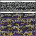 Custom Black Purple-Old Gold 3D Bowling Abstract Grunge Art Performance Polo Shirt photo 4