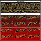 Custom Black Red-Old Gold 3D Pattern Design Gradient Square Shape Performance Polo Shirt photo 5