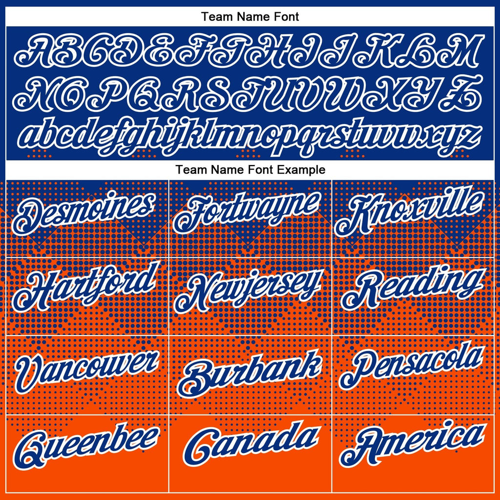 Custom Royal Orange-White 3D Pattern Design Gradient Square Shape Performance Polo Shirt photo 3