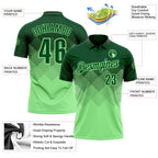 Custom Green Pea Green 3D Pattern Design Gradient Square Shape Performance Polo Shirt photo 3