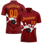 Custom Crimson Bay Orange 3D Bowling Star Performance Polo Shirt photo 1