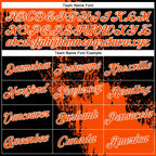 Custom Orange Black-White 3D Pattern Design Abstract Brush Stroke Performance Polo Shirt photo 4