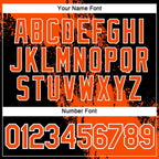 Custom Orange Black-White 3D Pattern Design Abstract Brush Stroke Performance Polo Shirt photo 5
