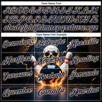 Custom Navy Vegas Gold 3D Flame Leopard Print Skull Bowling Performance Polo Shirt photo 4