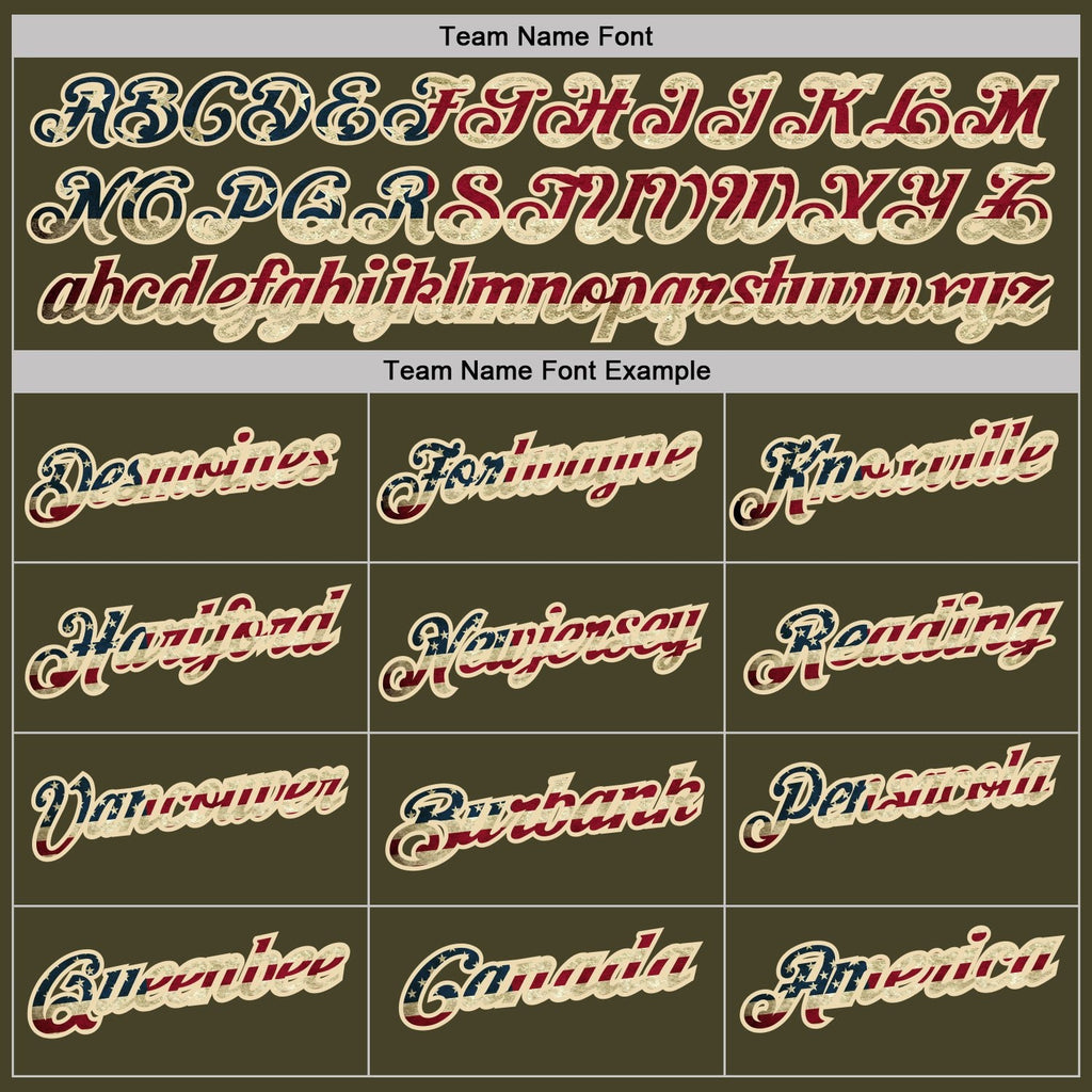 Custom Olive Vintage USA Flag-Cream Digital Camo Two Tone Patriotic Performance Polo Shirt photo 3