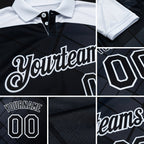 Custom Black-White Billiard Balls Performance Polo Shirt detail