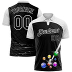 Custom Black-White Billiard Balls Performance Polo Shirt photo 1