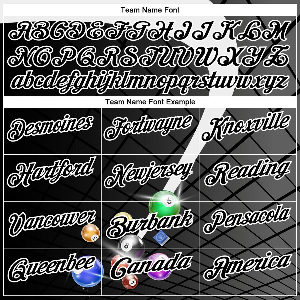 Custom Black-White Billiard Balls Performance Polo Shirt photo 3