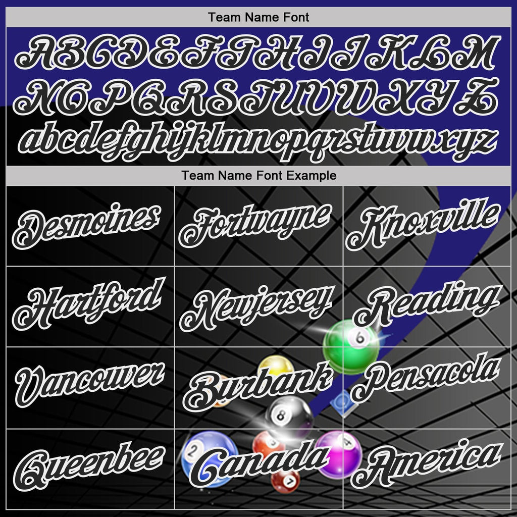 Custom Black Purple-White Billiard Balls Performance Polo Shirt photo 4