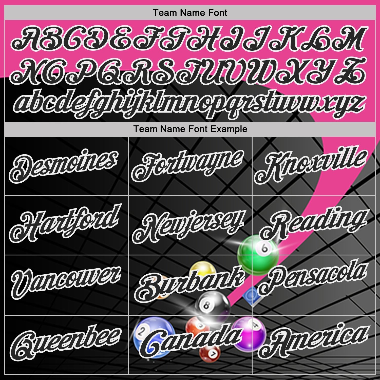Custom Black Pink-White Billiard Balls Performance Polo Shirt photo 4