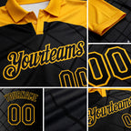 Custom Black-Gold Billiard Balls Performance Polo Shirt detail
