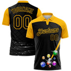 Custom Black-Gold Billiard Balls Performance Polo Shirt photo 1