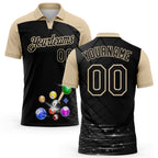 Custom Black-City Cream Billiard Balls Performance Polo Shirt