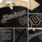Custom Black-City Cream Billiard Balls Performance Polo Shirt detail