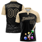 Custom Black-City Cream Billiard Balls Performance Polo Shirt photo 1