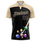 Custom Black-City Cream Billiard Balls Performance Polo Shirt photo 2