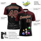 Custom Black Crimson-Cream Billiard Balls Performance Polo Shirt photo 3