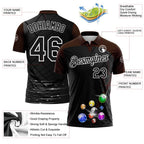 Custom Black Brown-White Billiard Balls Performance Polo Shirt photo 3