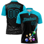 Custom Black-Lakes Blue Billiard Balls Performance Polo Shirt photo 1