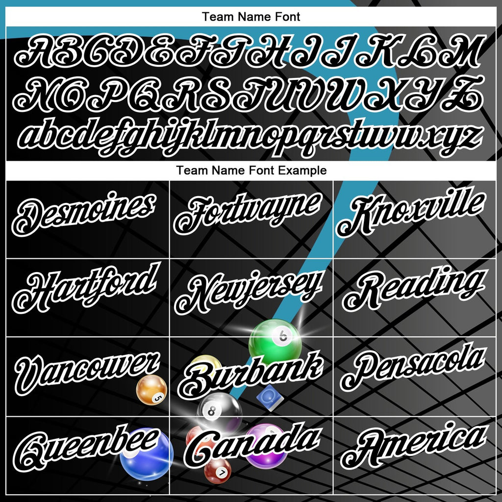 Custom Black Panther Blue-White Billiard Balls Performance Polo Shirt photo 3