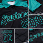 Custom Black-Aqua Billiard Balls Performance Polo Shirt detail
