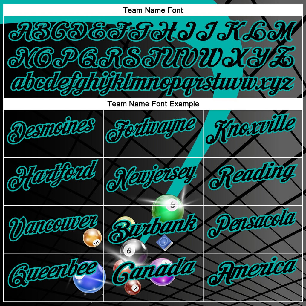 Custom Black-Aqua Billiard Balls Performance Polo Shirt photo 3
