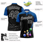 Custom Black Thunder Blue-White Billiard Balls Performance Polo Shirt photo 3