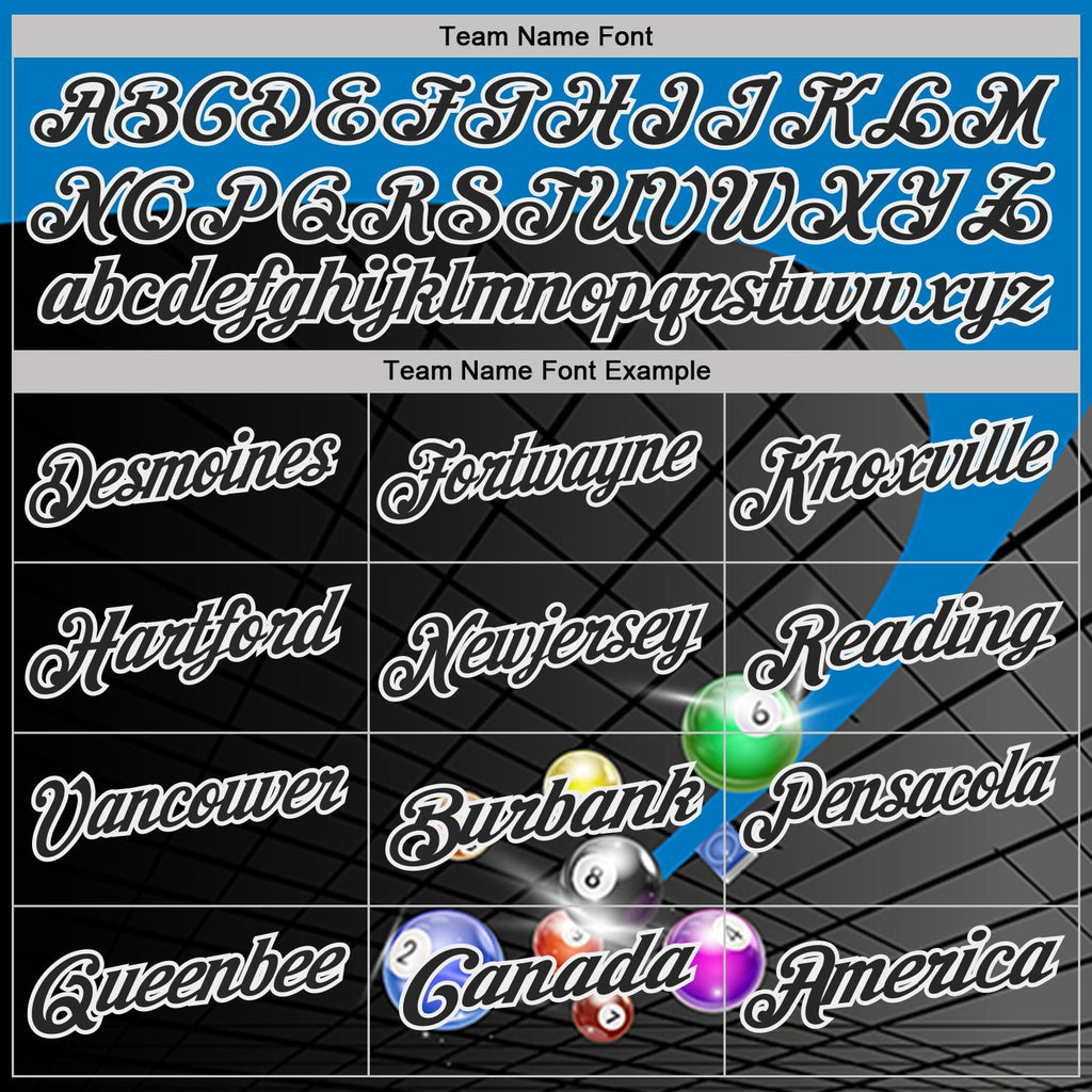 Custom Black Thunder Blue-White Billiard Balls Performance Polo Shirt photo 4