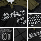 Custom Black Olive-White Billiard Balls Performance Polo Shirt detail