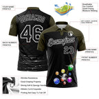 Custom Black Olive-White Billiard Balls Performance Polo Shirt photo 3