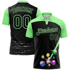 Custom Black-Pea Green Billiard Balls Performance Polo Shirt photo 1