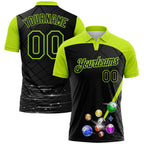 Custom Black-Neon Green Billiard Balls Performance Polo Shirt photo 1