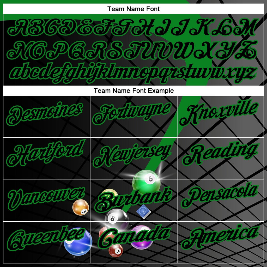 Custom Black-Grass Green Billiard Balls Performance Polo Shirt photo 4