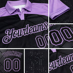 Custom Black-Light Purple Billiard Balls Performance Polo Shirt detail