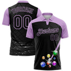 Custom Black-Light Purple Billiard Balls Performance Polo Shirt photo 1