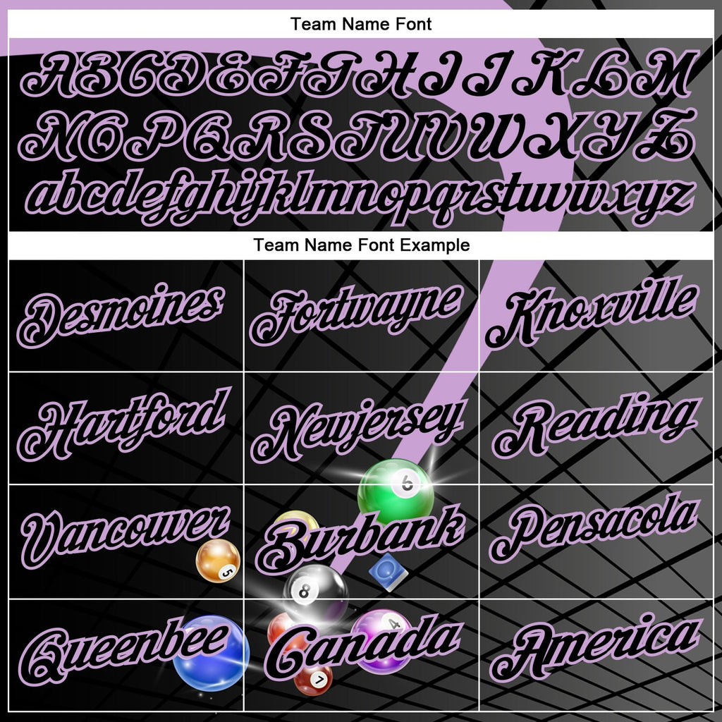 Custom Black-Light Purple Billiard Balls Performance Polo Shirt photo 3