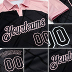 Custom Black-Light Pink Billiard Balls Performance Polo Shirt detail