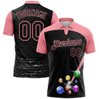 Custom Black-Medium Pink Billiard Balls Performance Polo Shirt photo 1