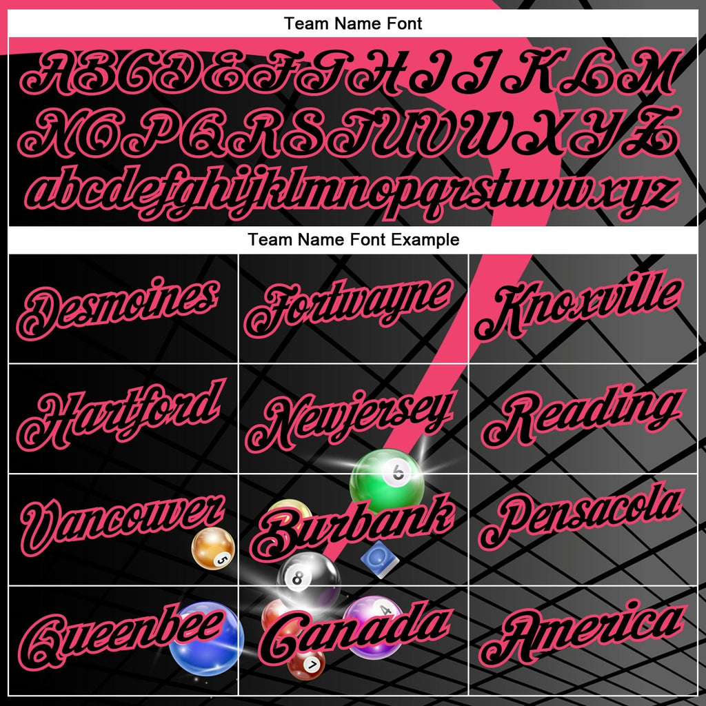 Custom Black-Neon Pink Billiard Balls Performance Polo Shirt photo 4