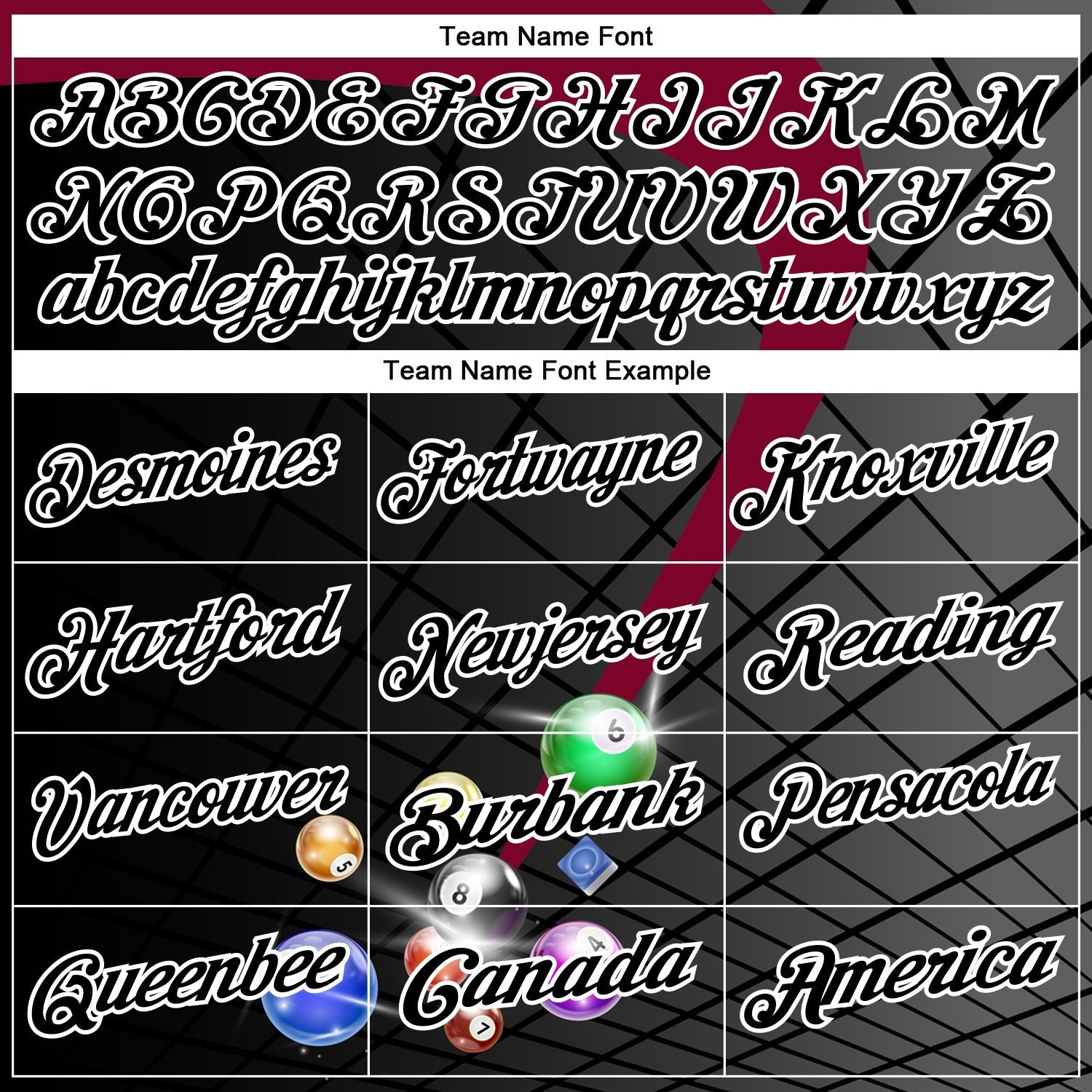 Custom Black Maroon-White Billiard Balls Performance Polo Shirt photo 4